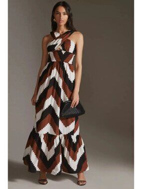 Anthropologie Plenty by Tracy Reese Printed Halter Maxi Dress Sz PS